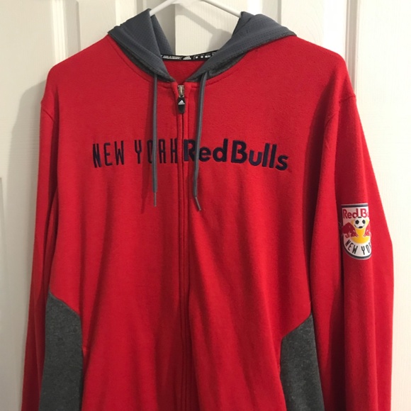 Adidas New York Red Bulls Full Zip Sweatshirt - Picture 2 of 8